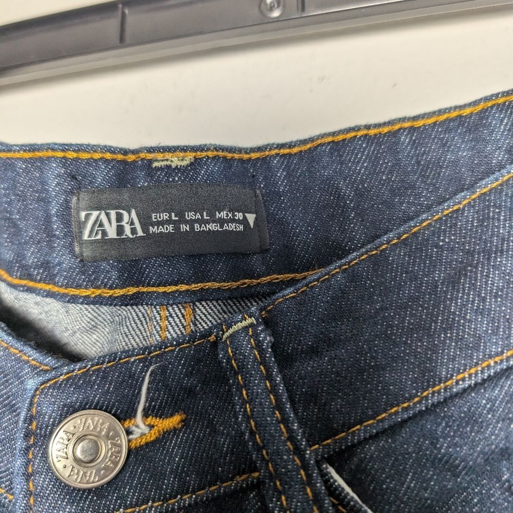 Zara Dark Blue Denim Midi Skirt - Picture 2 of 7